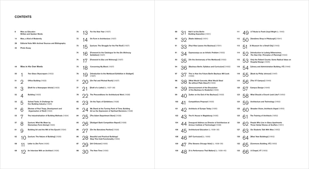 Mies in His Own Words