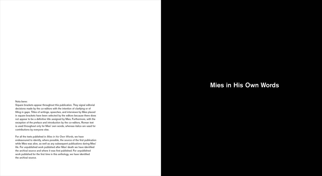 Mies in His Own Words