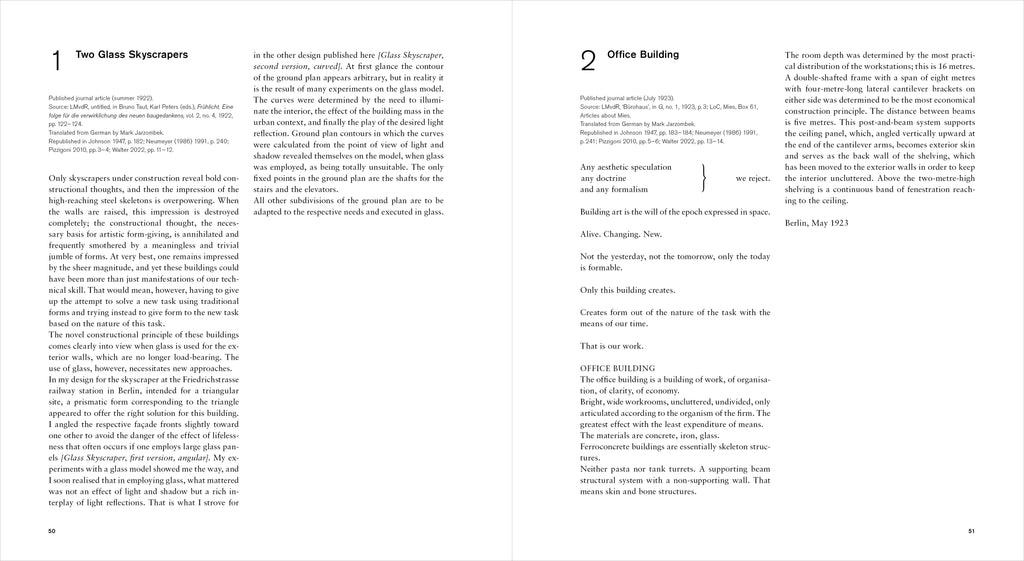 Mies in His Own Words