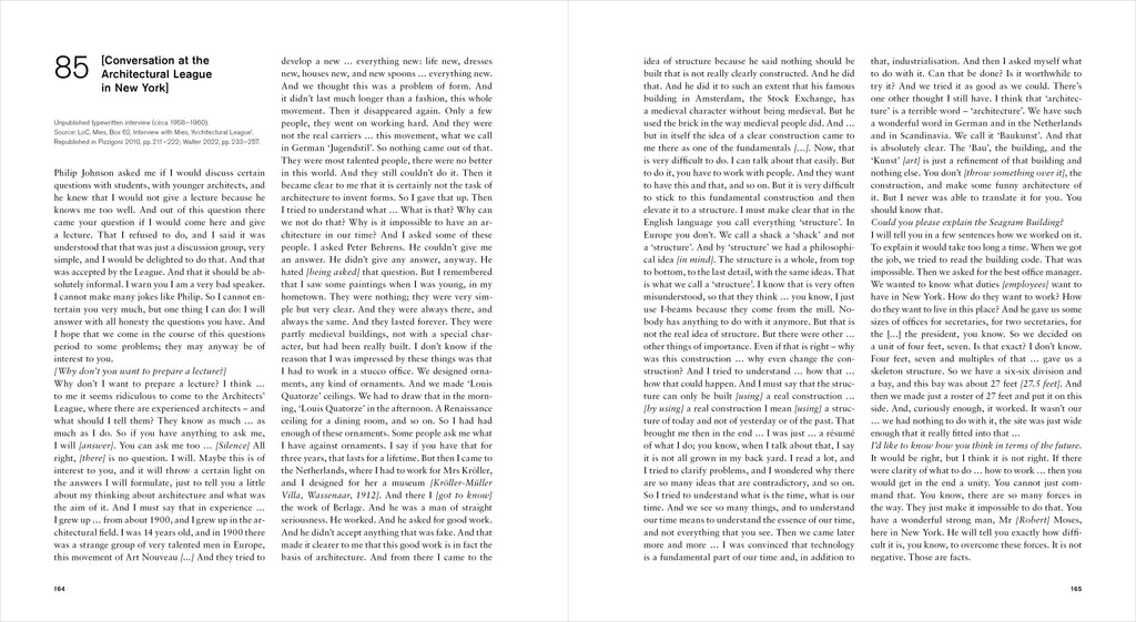 Mies in His Own Words